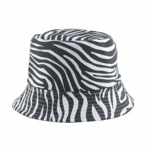 1pc Zebra Striped Bucket Hats Reversible Panama Gorras Caps Unisex Headwear Acce - Picture 1 of 12