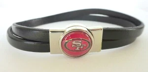 NUEVO NFL SAN FRANCISCO 49ERS PULSERA DE CUERO CIERRE MAGNÉTICO 7 PULGADAS - Imagen 1 de 4