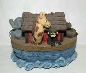 BLUE NOAK'S ARK RESIN LOADED ANIMALS PIGGY BANK - Picture 1 of 9