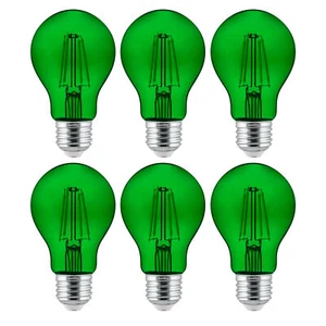 Sunlite LED Filament A19 Standard 4.5W (60W Equal) Colored Green 6-Pack - Picture 1 of 1
