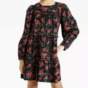 Cat & Jack Floral Dress Girls’ XL 14-16 Fall Autumn Long Sleeve 4 Tiered Woven - Picture 1 of 11