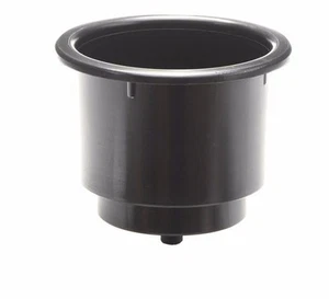 Portavasos de plástico NEGRO laminado con drenaje escalonado barco mesa patio - Imagen 1 de 1