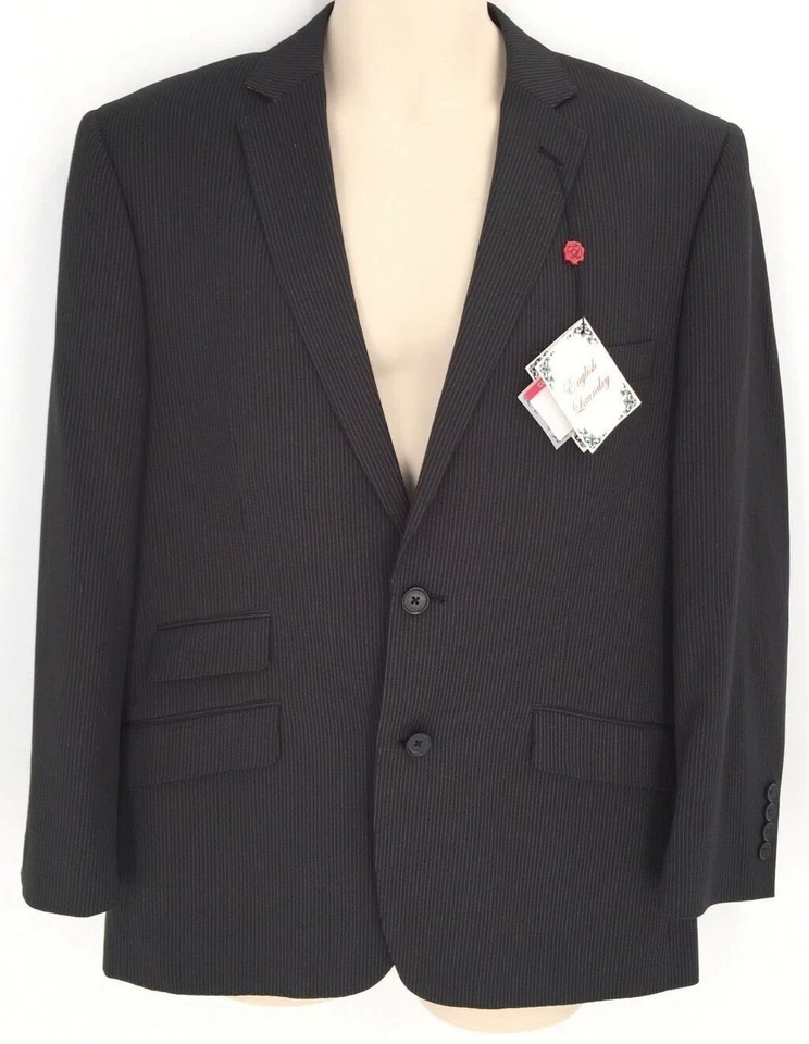 Blazer e calça listrada preta masculina English Laundry 191923 tamanho 42 - Imagem 1 de 4