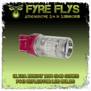 1 pieza de bombillas LED reflectoras rojas súper brillantes 7443 con 48 3014 LED SMD 7444 W21 - Imagen 1 de 3
