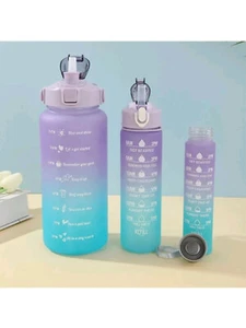 3Pcs Set Water Bottle Outdoor Sports Water Bottle Suitable For Fitness,Gym,Yoga - Picture 1 of 11