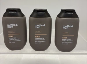3 X Method Men Champú 2 en 1 + Acondicionador Cedro + Ciprés 3,4 oz (b70 - Imagen 1 de 4