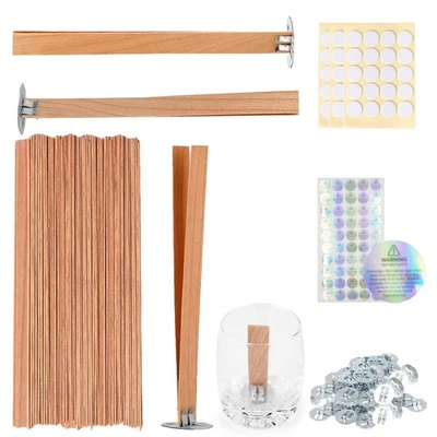 Ziosxin 100 Pcs Smokeless Cherry Wood Candle Wicks, Long Lasting Flame, Easily - Image 1 of 4