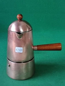 VECCHIA CAFFETTIERA LAVAZZA CARMENCITA 6 TAZZE RAME LEGNO VINTAGE. CY15 - Picture 1 of 10