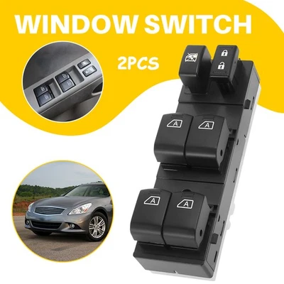 Interruptor maestro de ventana eléctrica izquierda 2 piezas para Nissan Máxima 25401-JK42E 2009 2010-2012 Foto 1 de 4