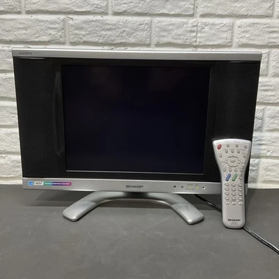 Sharp AQUOS LC-15B8U-S 15" LCD TV RETRO GAMING With OEM Remote dorm RV Camping - Image 1 of 4