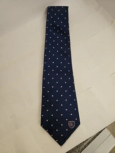 Hilditch & Key Tie - Pure Silk Blue Polka Dot Design 9.5cm Wide VGC - Picture 1 of 7