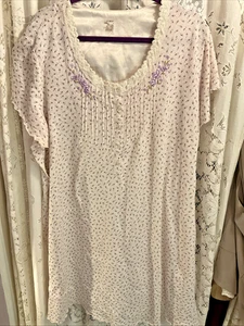 Cottage Core Purple Floral Cotton Blend Sleep Shirt 22w/24W, Secret Treasures - Picture 1 of 7