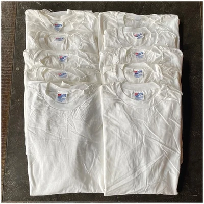 Lote De 10 Camisetas De Colección Años 90 Hanes Beefy Blank S/S Blancas XXL 2XL Algodón De Colección Foto 1 de 4