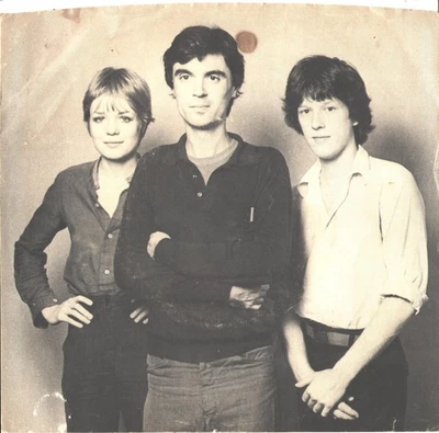 TALKING HEADS-PICTURE SLEEVE ONLY-(LOVE-BUILDING ON FIRE)--PS--PIC-SLV - Image 1 of 2