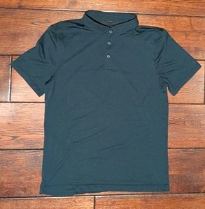 Lululemon Mens Navy Blue Performance Short Sleeve Stretch Polo Shirt Size Small - Afbeelding 1 van 8