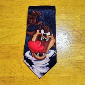 Vintage! Looney Tunes Tasmanian Devil "Taz" Silk Necktie - Picture 1 of 5