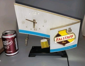 Falstaff 1950's Beer Clock Sign Table Light Toasting Motion Mug Schutz Working  - Picture 1 of 8
