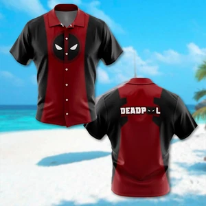 Deadpool Superhero Hawaiian Shirt Deadpool Anti Hero Hawaii Shirt Aloha Summer T - Picture 1 of 5