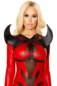 Hot Sexy Fired Up Evil Devil Chest Horn Holster Costume Accessory Adult Women - Picture 1 of 4