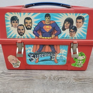 Aladdin Superman II 2 Kunststoff Brotdose Vintage 1980 DC Comics selten Sammlerstück - Bild 1 von 11