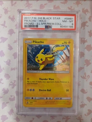 2017 Pokemon PSA 8 SM Pikachu BSP SM81 Promo Card Shining Legends Premium Coll - Image 1 of 3
