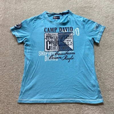 Camp David Blue Dept Shirt Mens Large Short Sleeve Crew Neck Cayman Islands - Image 1 of 4