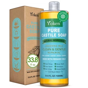 Jabón líquido de Castilla sin perfume verificado por EWG 33,8 fl oz jabón líquido puro de Castilla... - Imagen 1 de 9