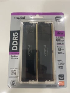 Crucial - Pro Overclocking 32GB (2x16GB) DDR5 6000MHz C36 UDIMM Memoria de Escritorio... - Imagen 1 de 2