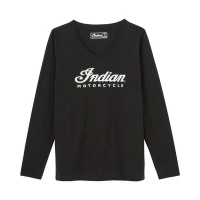 Camiseta de mujer Indian Motorcycle Essential Script manga larga, negra | 2865748 Foto 1 de 2