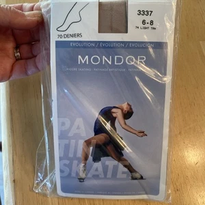 Mondor 3337 Ice Skating Performance Tights 70 Deniers Girls Sz 6-8 Light Tan New - Picture 1 of 9