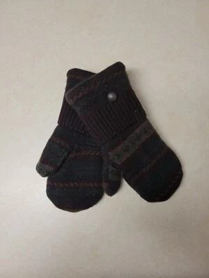 Marrón Rayas Polar Forrado Reciclado Suéter Mitones Talla Grande (104) Foto 1 de 4