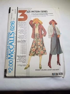 MCCALLS 6216, MISSES UNLINED JACKET, SKIRT. VTG 1978, SIZE 8-12. PREOWNED UNCUT - Picture 1 of 2
