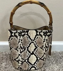 Enzo Angiolini Snakeskin Bucket Bag - Picture 1 of 3