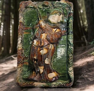 Antique Chinese Sancai Glazed Architecture Tile From Tang Dynasty - Picture 1 of 9