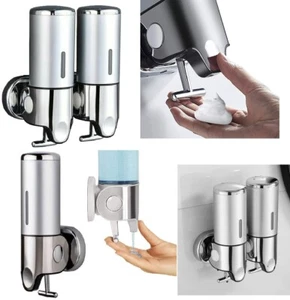 Soap Dispenser Wall Mounted Liquid Bathroom Hand Soap Shower Gel Shampoo Holder - Picture 1 of 10