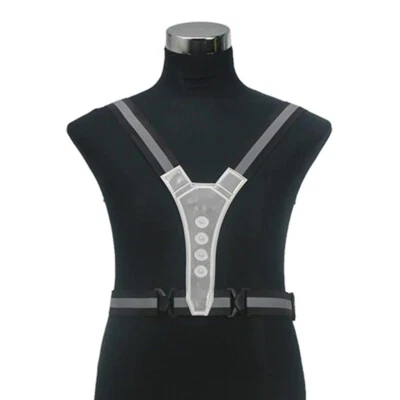 LED Cycling Vest Elastic High Visibility Reflective Outdoor Running Safety Vest - Image 1 of 4