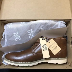 Men’s Chukka Dress Boots Leather Brown 9 Comfort Insoles MADDEN NYC Adam SALE NB - Picture 1 of 24