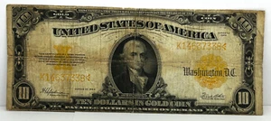 1922 Yellow Seal $10 Bill - Picture 1 of 2