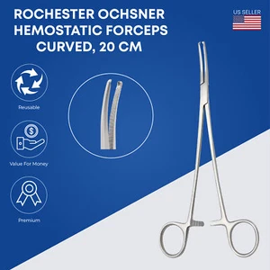 Rochester Ochsner Hemostatic Forceps 20Cm Curved - Picture 1 of 2