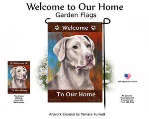 Welcome Garden Flag - Silver American Labrador Retriever 081I - Picture 1 of 1