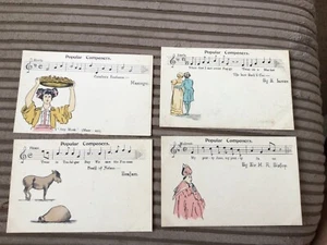 COLLECTION OF 4 EARLY NOVELTY HUMOUR PCS - POPULAR COMPOSERS - Picture 1 of 2
