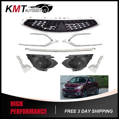 Front Grille & Bumper & Trim with Fog Lamp Bezel For 2017-2020 Mitsubishi Mirage - Image 1 of 4