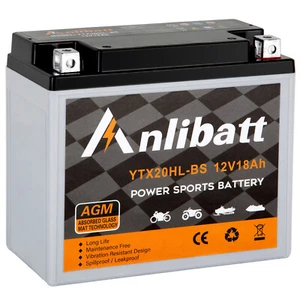 YTX20HL-BS AGM Battery Sealed Lead Acid Power Sport 18AH for Motorcycle ATV UTV - Picture 1 of 9