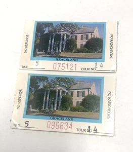 Biglietto vintage anni 80 Elvis Presley Graceland Stub Graceland Mansion Home Memphis Tour - Foto 1 di 5