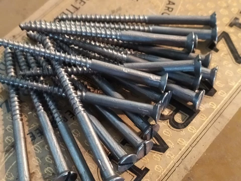 8 x 2 3/8" OLD IRON WOOD SCREWS SLOTTED ANTIQUE WOOD SCREW VINTAGE FLAT HEAD Cover