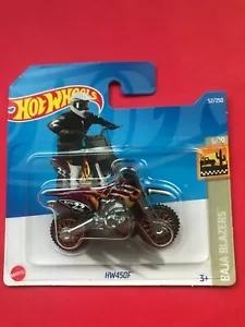 2022 HOT WHEELS #52 - HW450F MOTO MOTORCYCLE MOTOCROSS CROSS - 1/64 - Imagen 1 de 2