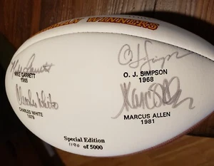 USC Heisman Winners LE MULTI SIGNED Football 4 sigs w/ OJ Allen White Garrett - Picture 1 of 3