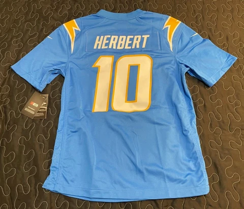 NWT Nike On Field JUSTIN HERBERT #10 Jersey LA Chargers Blue Mens Adult Medium M Cover