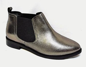TS TAKING SHAPE size 42 / 11 Roxy Metallic Ankle Boots leather AS NEW rrp$190! - Picture 1 of 2