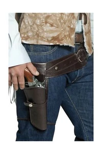 Smiffys Authentic Western Gunman Belt Holster Brown One Size Cowboy Costumes - Picture 1 of 3